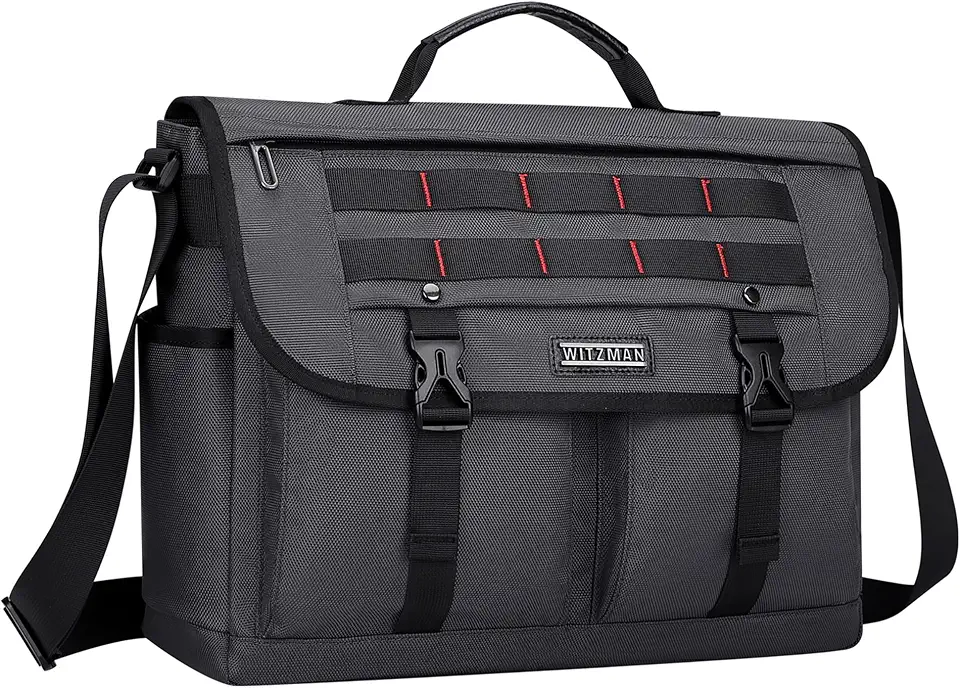 WITZMAN Messenger Bag for Men Crossbody Large Lightweight Shoulder Bag Nylon Satchel Bag With 15.6-inch Laptop
