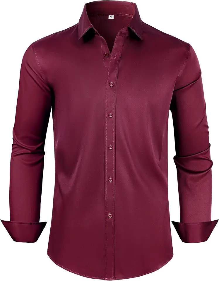 Wrinkle Resistant Men's Dress Shirt Button down Long Sleeve Business Casual