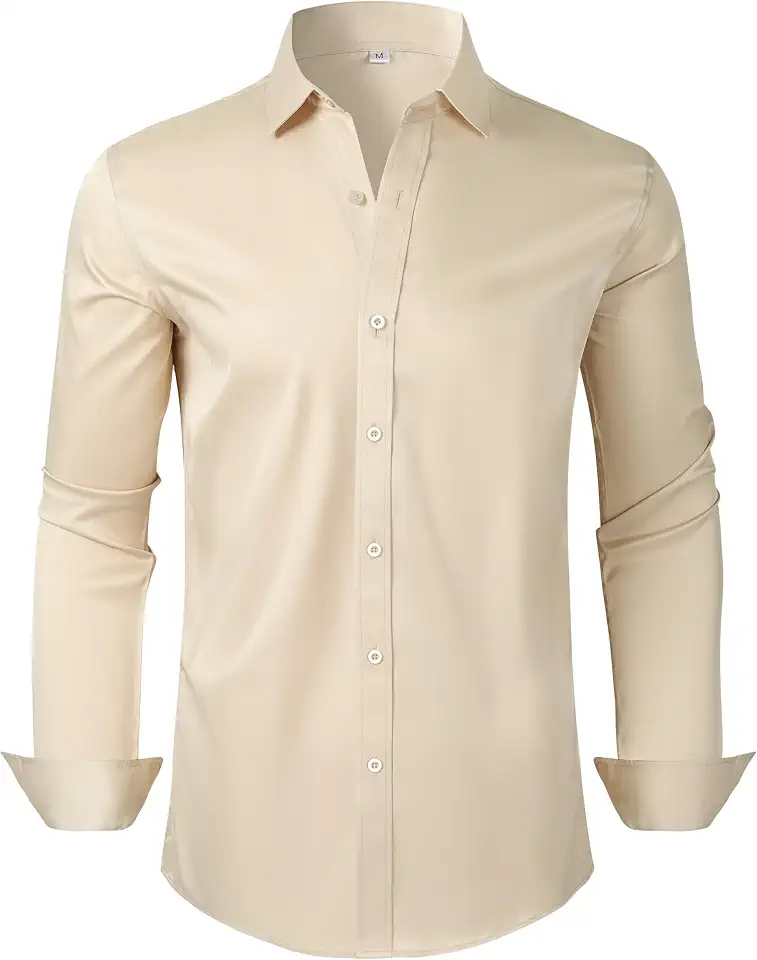 Wrinkle Resistant Men's Dress Shirt Button down Long Sleeve Business Casual