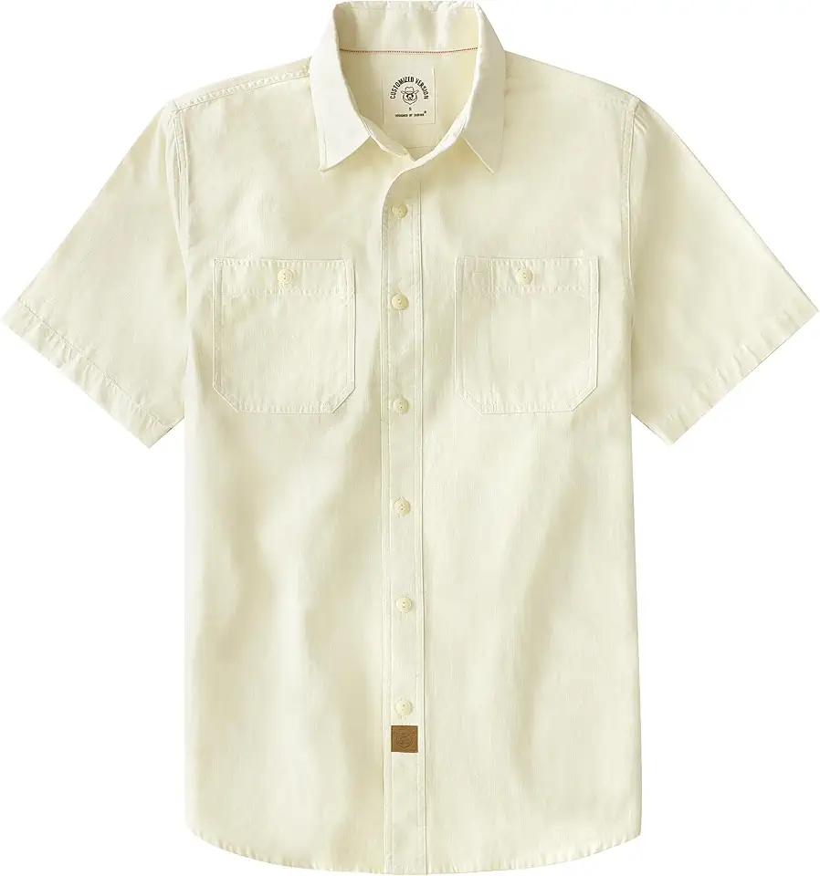 Dubinik® Men's Short Sleeve Chambray Shirt Regular Fit