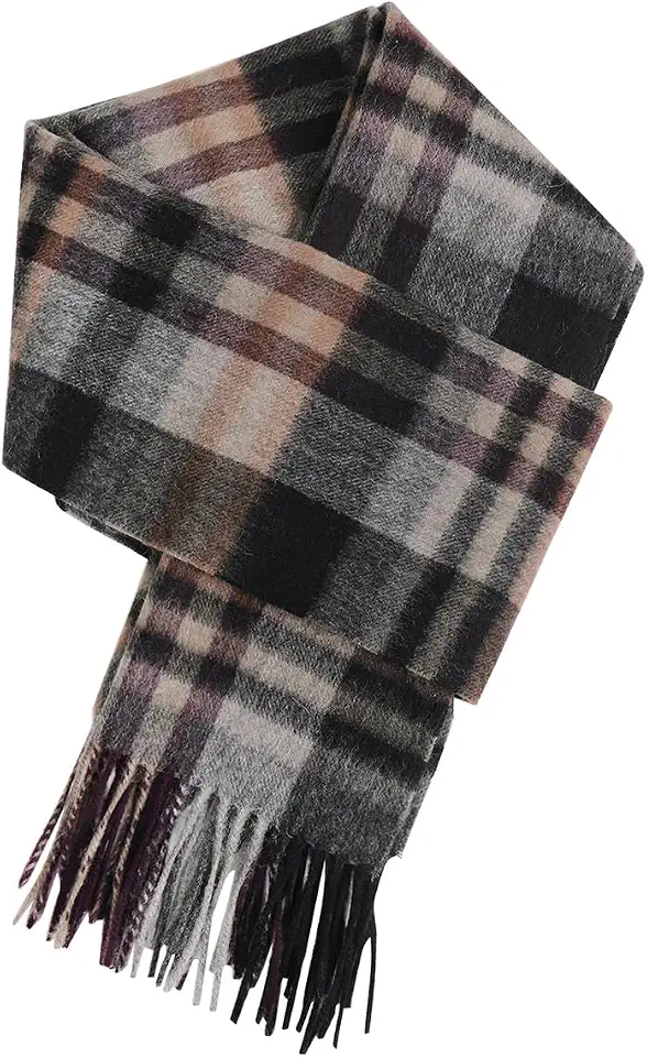Winter Wool Plaid Scarf for Men,Women Fashion Tartan Wrap Checkered Scarves