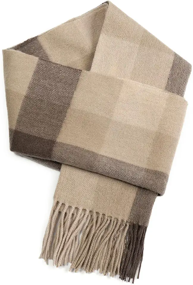 Winter Wool Plaid Scarf for Men,Women Fashion Tartan Wrap Checkered Scarves