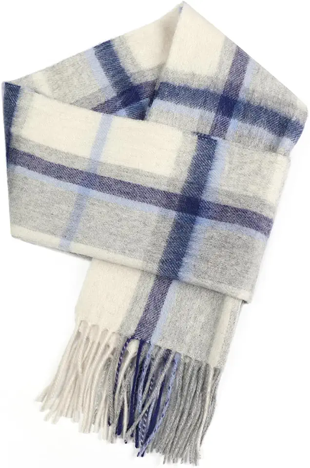 Winter Wool Plaid Scarf for Men,Women Fashion Tartan Wrap Checkered Scarves