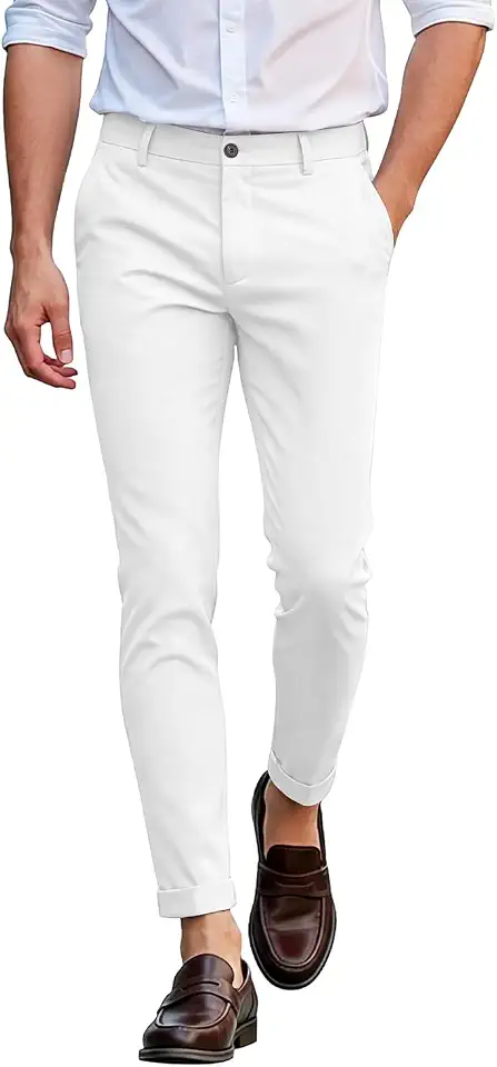 GINGTTO Men's Skinny Slim Fit Dress Pants Stretch Chino