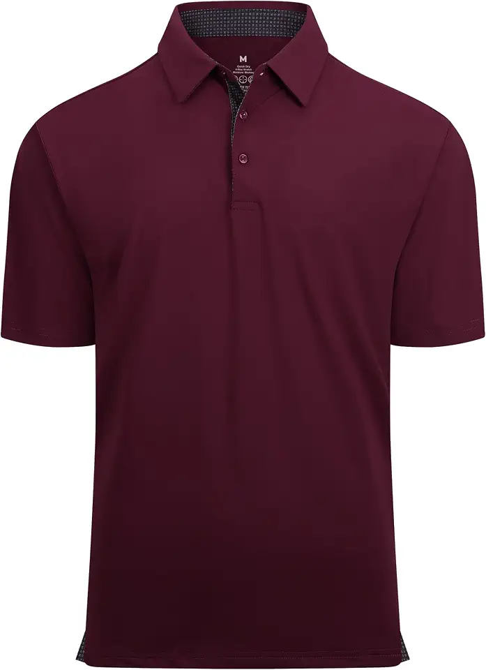 Alex Vando Mens Golf Shirt Quick-Dry Solid Short Sleeve Polo Shirts