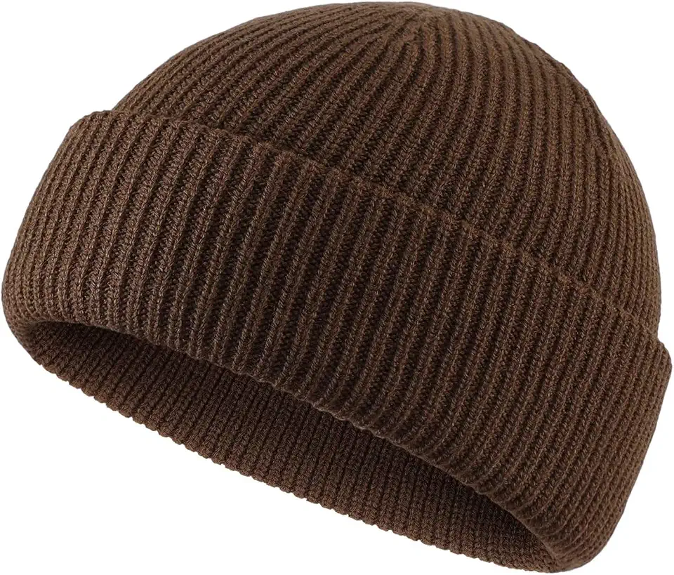 Global Recycled Standard Connectyle Short Fisherman Beanie for Men Women Warm Winter Hats Knit Cuffed Beanies Skull Cap Acrylic Watch Hat