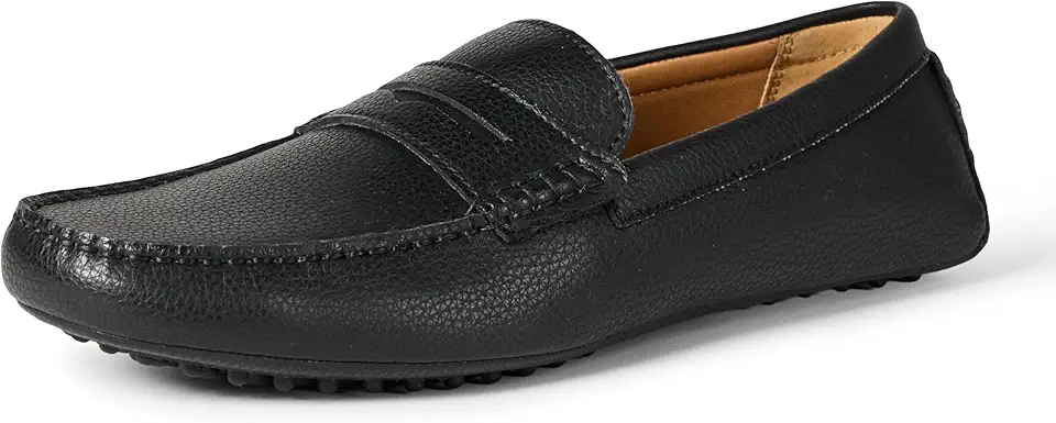 Men's Black Leather Loafers