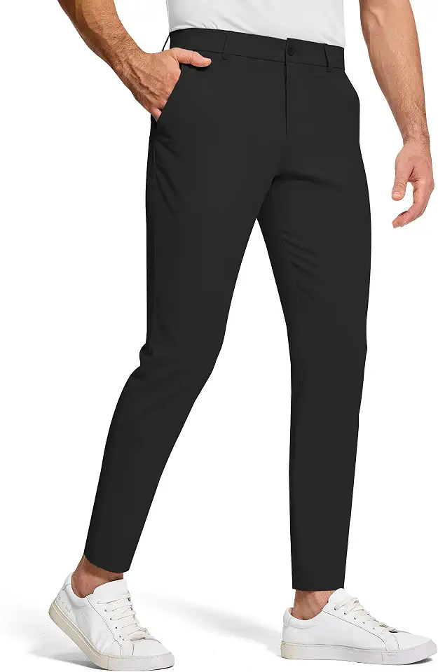 SERAMY Men's Golf Dress Pants 30" Inseam Stretch Skinny Tapered Lightweight Breathable Chino with Pockets for Casual Work