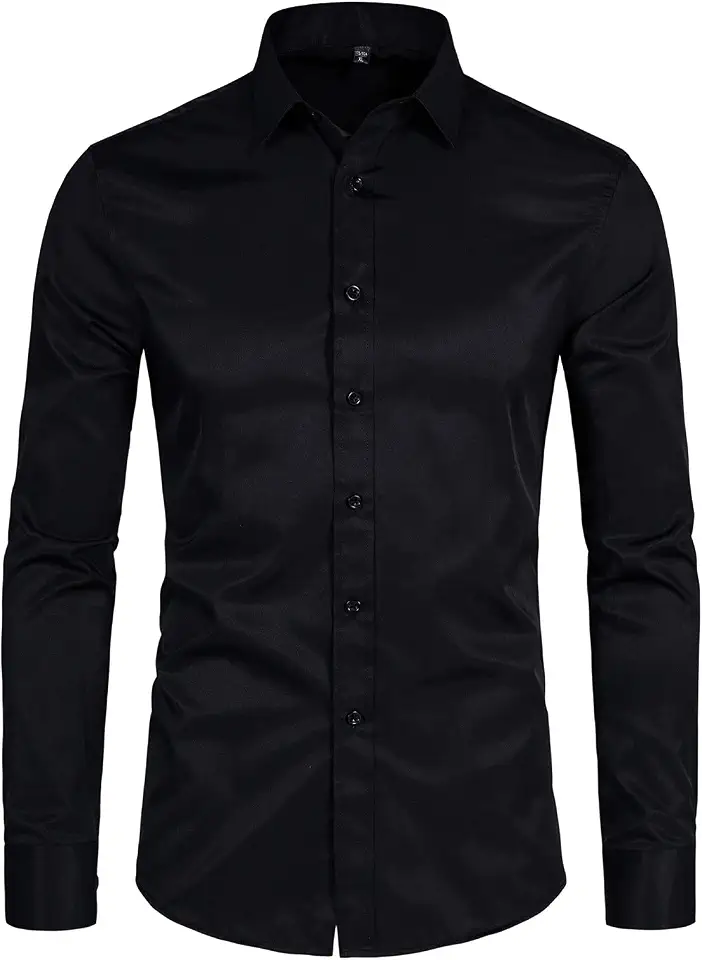 BEILU Stretch Mens Slim Fit Dress Shirts Formal Long Sleeve Button Down Shirts