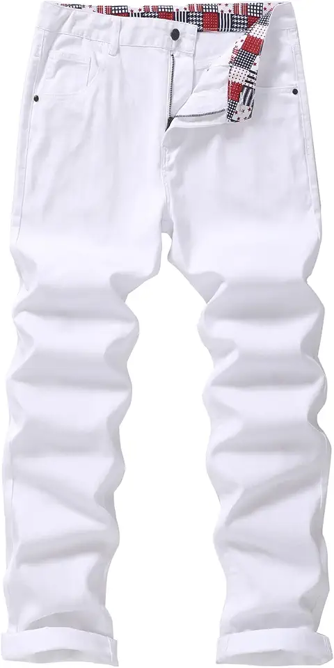 Men's Non-Stretch Regular Fit Straight-Leg Denim Pants Jeans