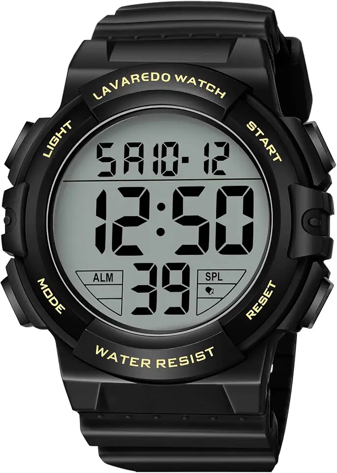 Mens Digital Watch, Sport Military Watch for Men, LED Large Face