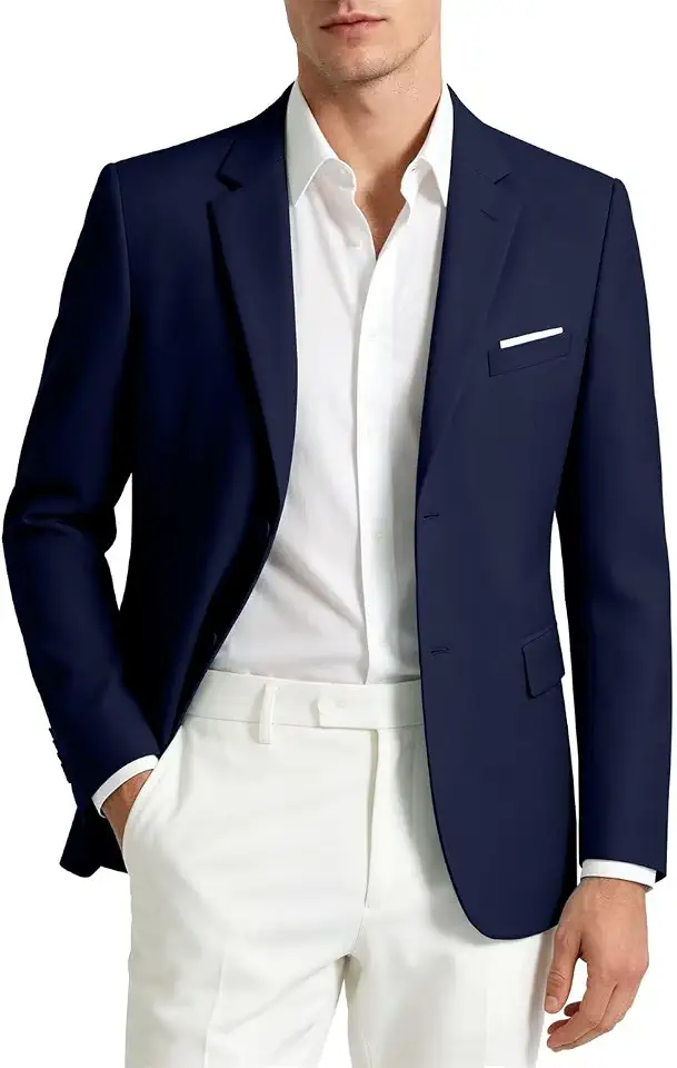 Mens Suit Jackets Two Button Slim Fit Blazers Casual Suit Separates Coat Sport Coats with Pockets for Wedding Prom Party