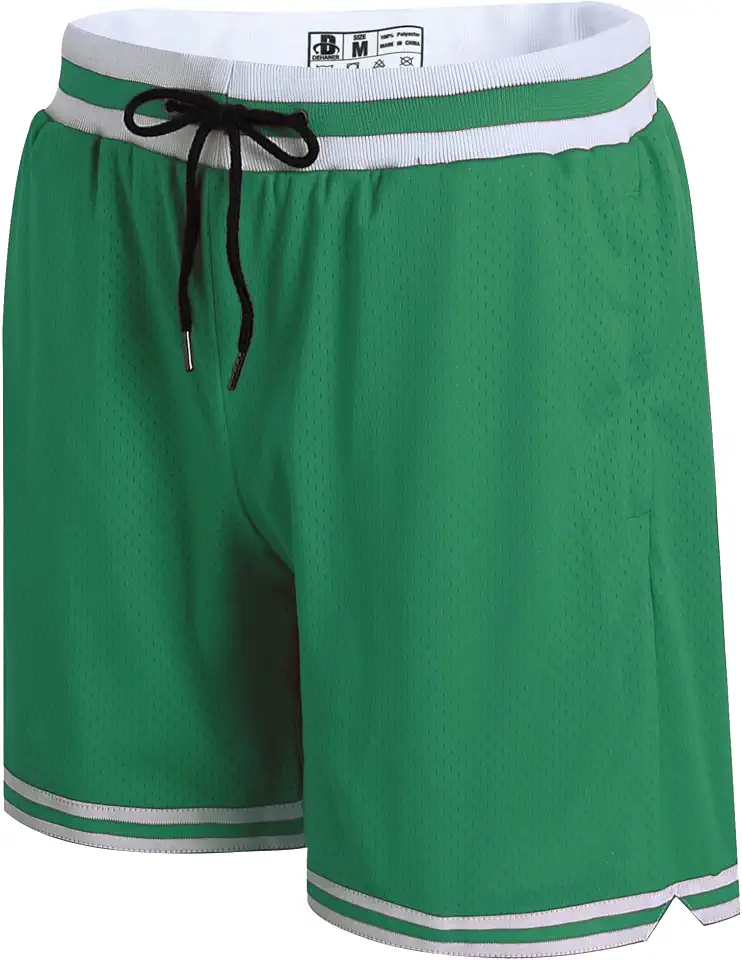 DEHANER Men's Basketball Shorts with Zip Pockets for Workout Gym Sports, Featuring Breathable Mesh Fabric