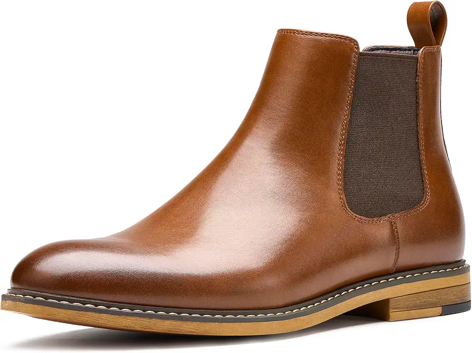 Men's Dark Brown Leather Dress Chelsea Boots