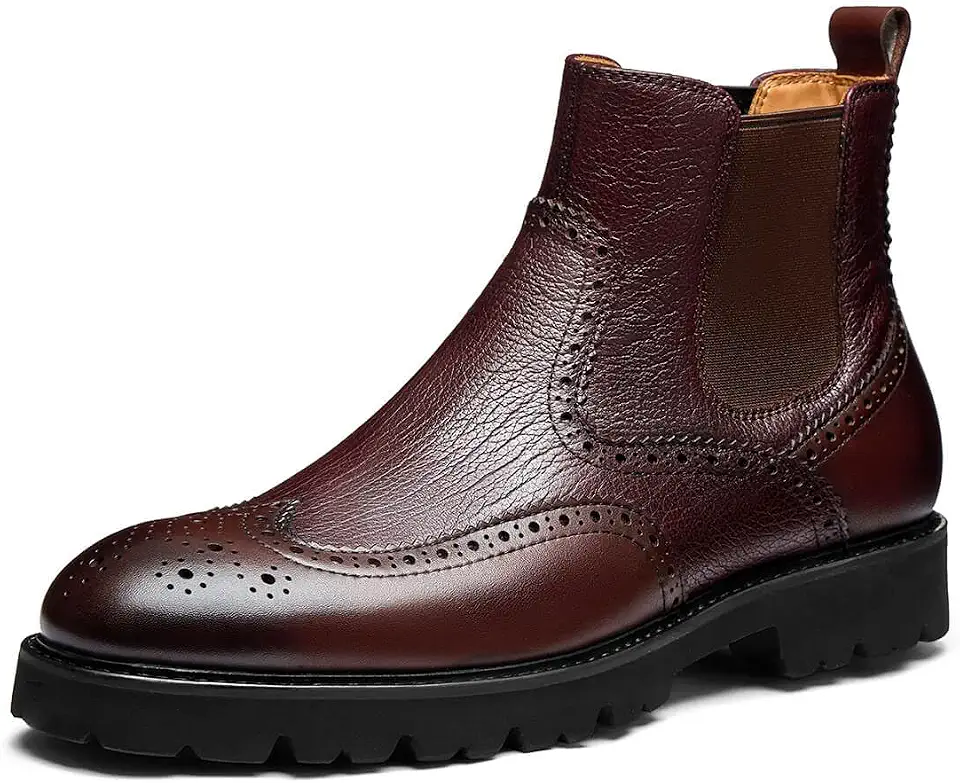 Men's Chelsea Boots Wingtip Leather Dress Boots