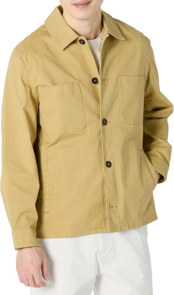 Amazon Essentials Men's Relaxed-Fit Stretch Cotton Utility Jacket with Multi Pockets
