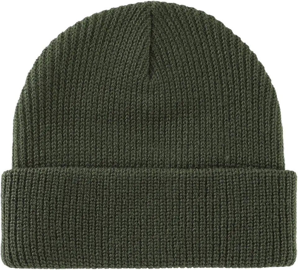 Men's Dark Green Ribbed Beanie