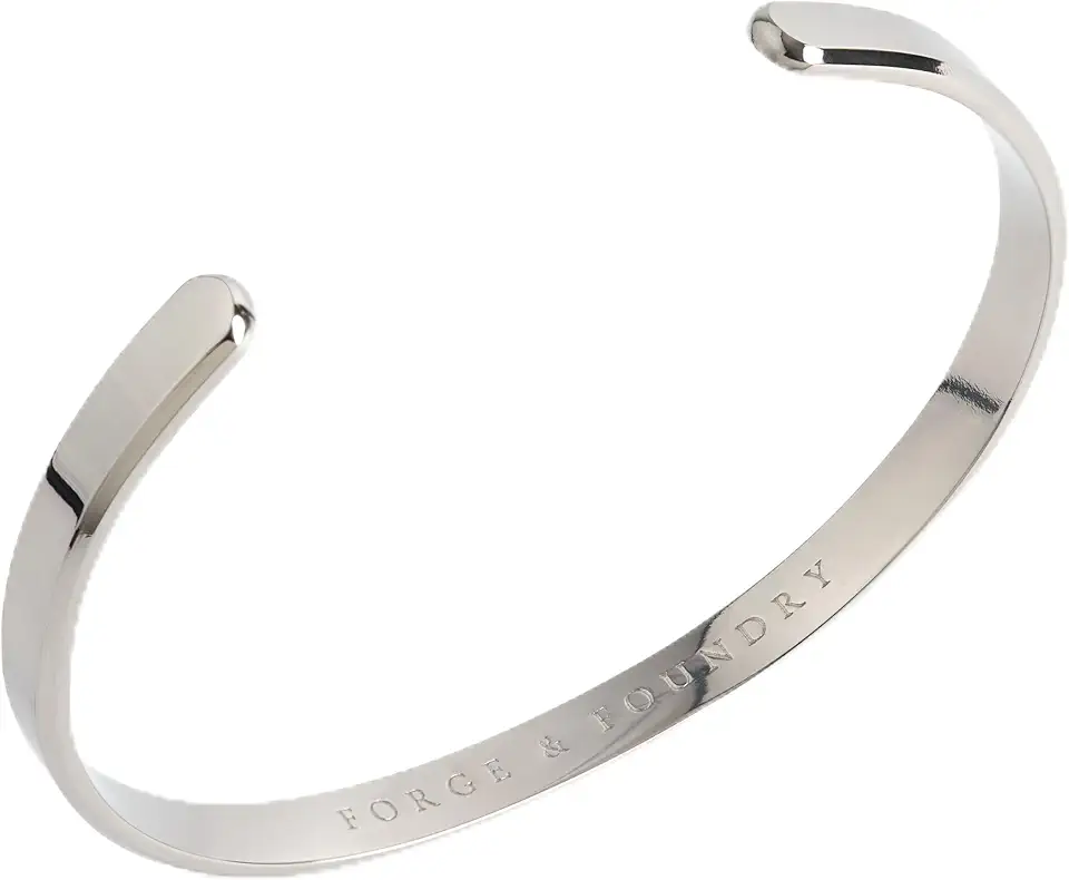 Forge & Foundry Men's Minimalist Titanium Cuff Bracelet | Versitile Unisize Waterproof | Design-Led Artisan Jewelry, from London | Ravick