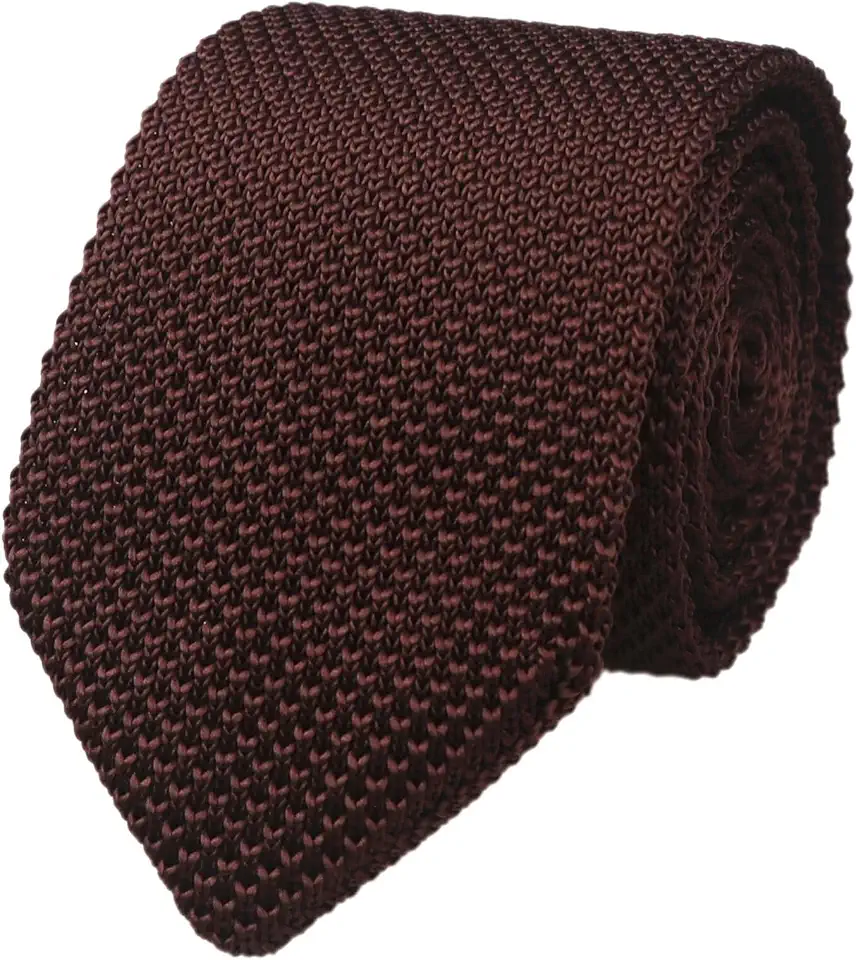 Elfeves Pointed Knit Ties for Men Pure Color 2.76" Skinny Neck Tie Business Knitted Tie