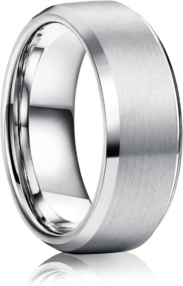 Jstyle 8MM Wedding Band for Men Stainless Steel Ring Band Size 6-14