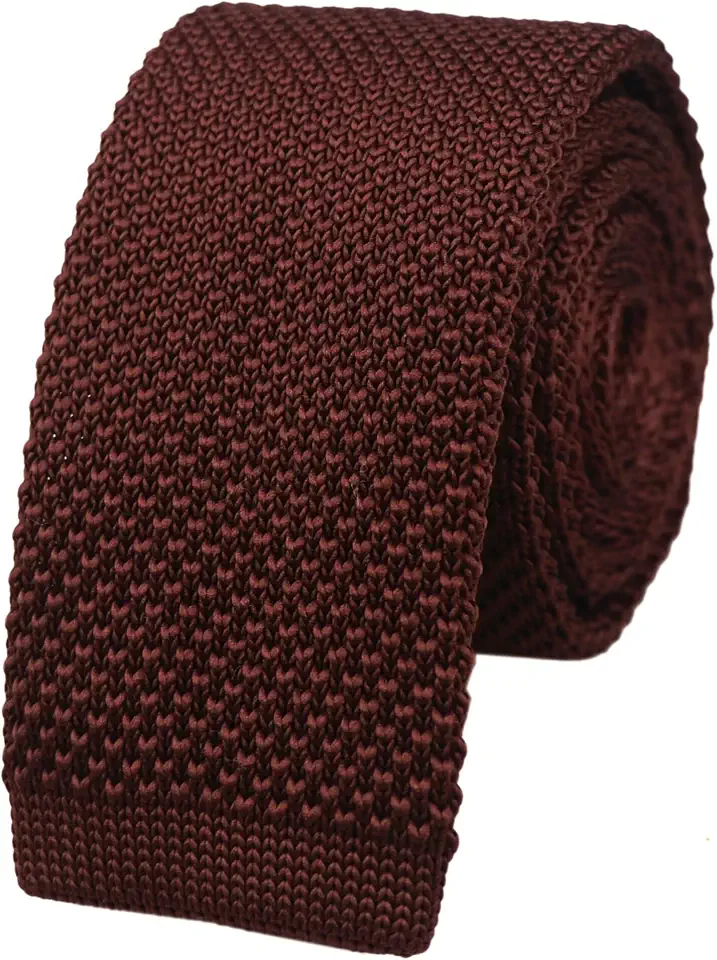 Men's Casual 2" Knit Tie Vintage Necktie Smart Sock Ties Square-Cut
