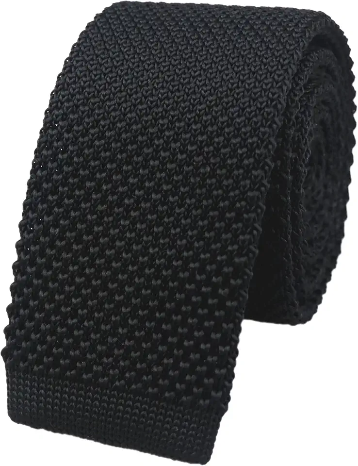 Men's Black Silk Knit Tie