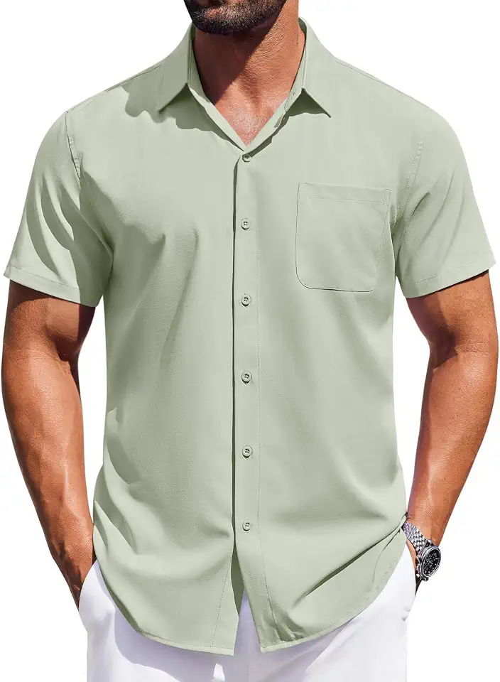 Men's Sage Green Knit Polo Shirt