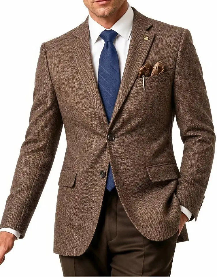 Men's Brown Houndstooth Blazer