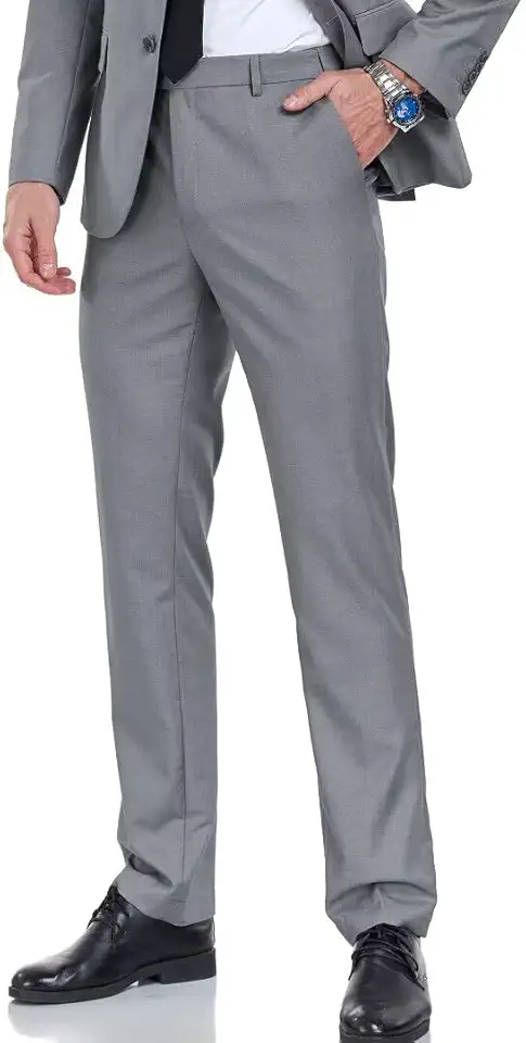 Men's Dress Pants Slim Fit Black Navy Dress Pants Trousers for Men Formal Suit Pants Casual Slacks