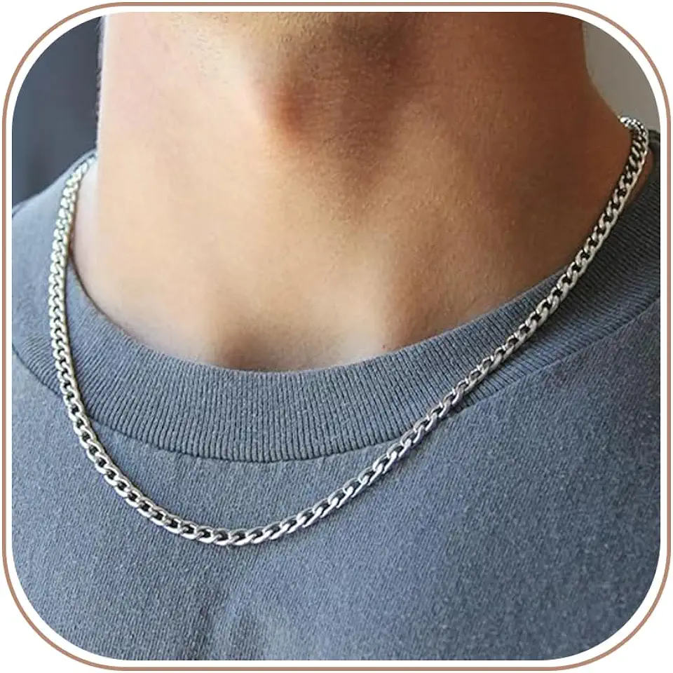 Cuban Link Chain for Men Stainless Steel Necklace Jewelry