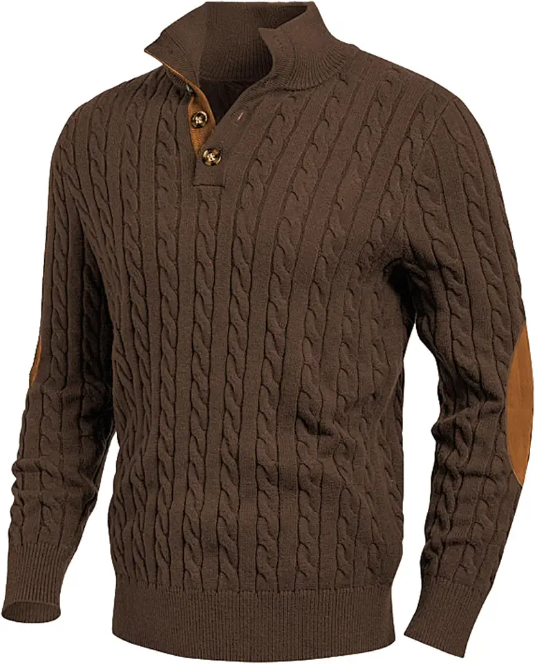 Global Recycled Standard JMIERR Men's Casual Long Sleeve Cable Knit Pullover Sweater