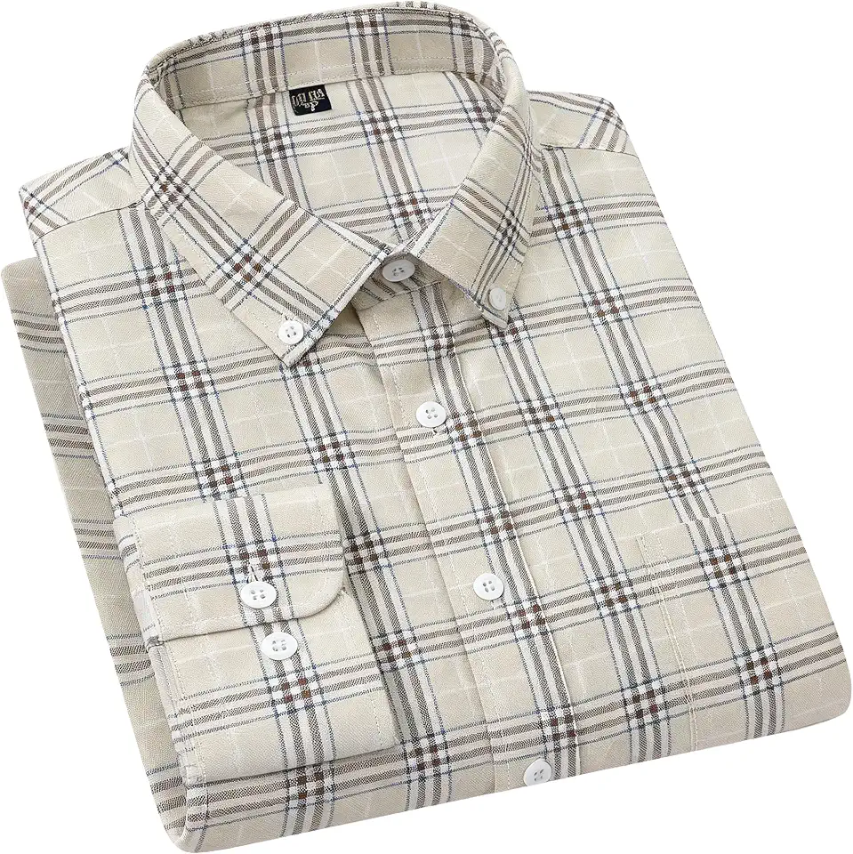 Cromoncent Mens Oxford Long Sleeve Button Down Shirts