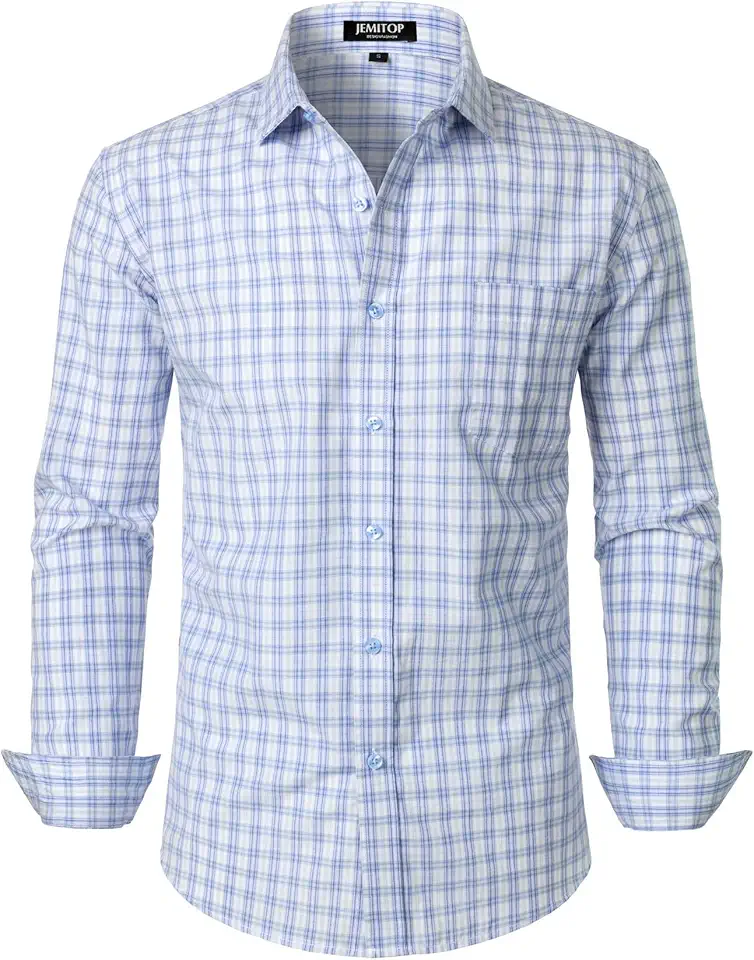 JEMITOP Men's Transitional Weather Plaid Shirt