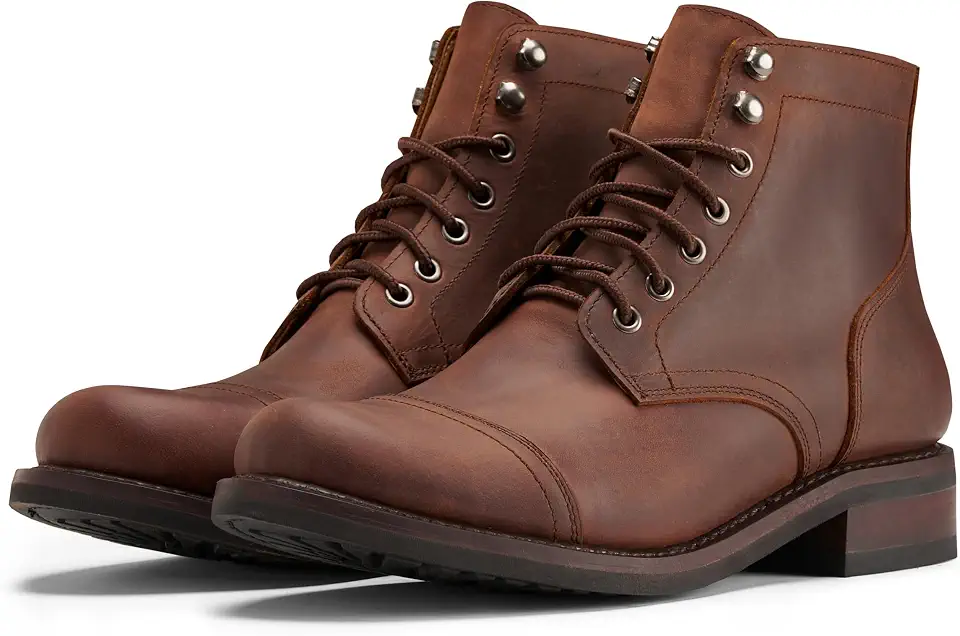 SUREWAY Men's Genuine Leather Dress Boots Classic Oxford Ankle Boot