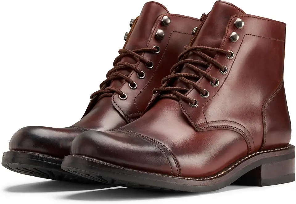 SUREWAY Men's Genuine Leather Dress Boots Classic Oxford Ankle Boot