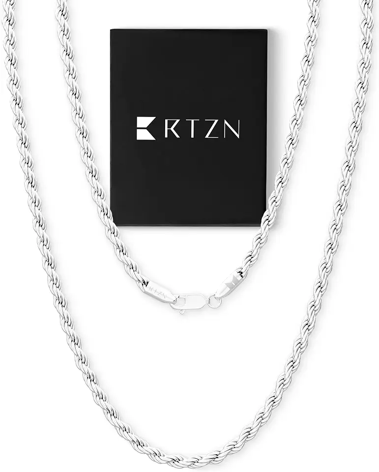 Gold Rope Chain for Men – 3mm, 4mm Mens Rope Chain – Premium Stainless Steel Necklace for Men & Boys – Non-Tarnish & Waterproof Black, Silver, Gold Mens Chain Necklaces – 18/20/22/24/26" Inches