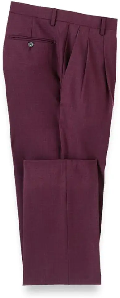 Paul Fredrick Men's Wool Stretch Bengaline Double Pleat Suit Pants