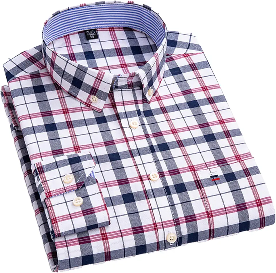 Cromoncent Mens Oxford Long Sleeve Button Down Shirts