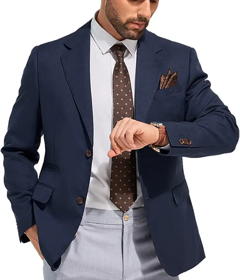Men's Suits Slim Fit Casual Knit Blazer Sport Coats Suit Wedding Jacket