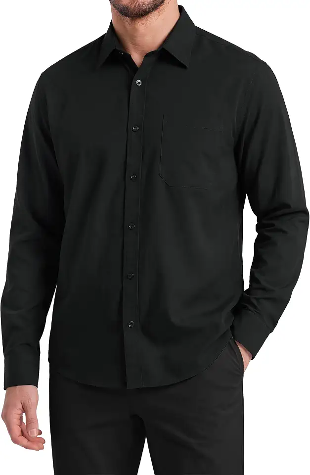 HISDERN Mens Long Sleeve Dress Shirts Oxford Button Down Shirt,S-4XL
