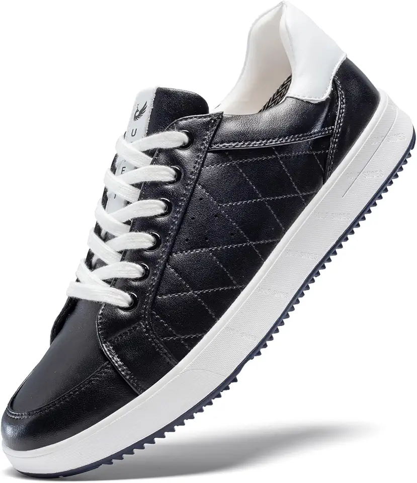 Men's All Black Leather Low Top Sneakers