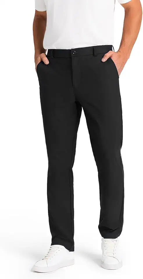 SNOWTEN Mens Classic Fit Golf Pants Stretch Dress Pants 30''/32''/34'' Lightweight Casual Suit Pants with Pockets