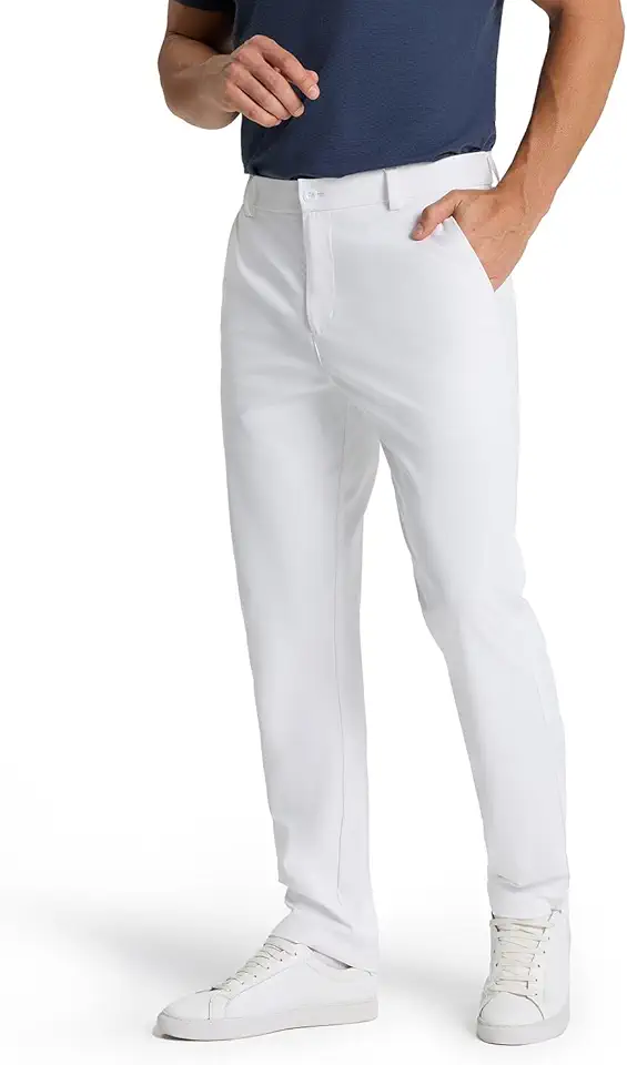 SNOWTEN Mens Classic Fit Golf Pants Stretch Dress Pants 30''/32''/34'' Lightweight Casual Suit Pants with Pockets