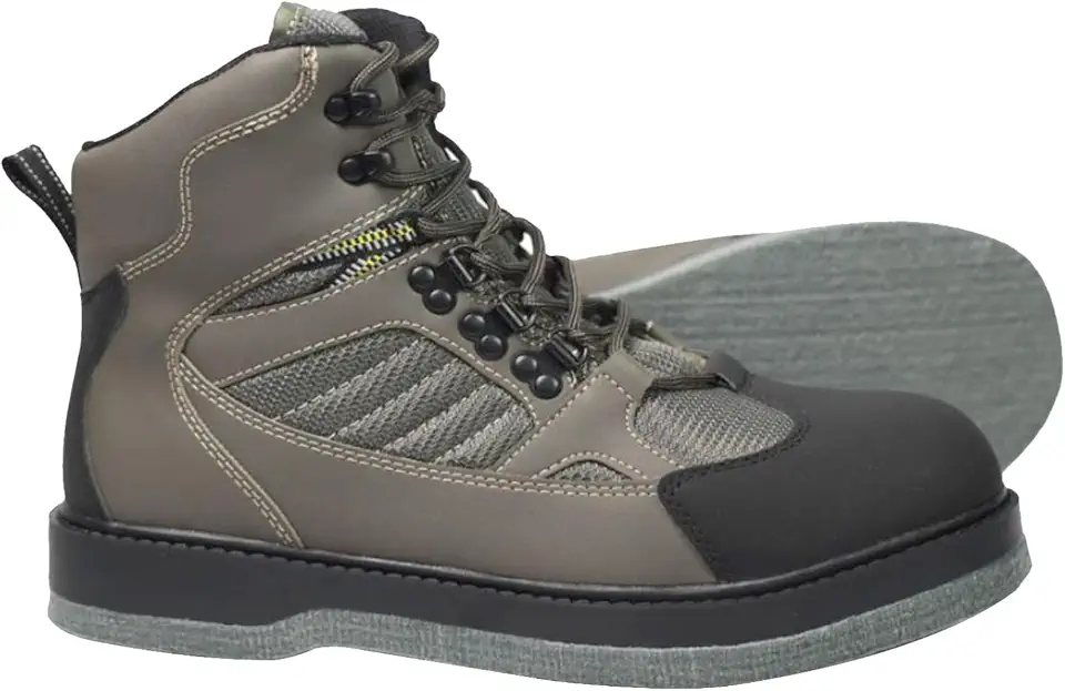 8 Fans Men's Felt Sole Wading Boots, Non-Slip Fly Fishing Shoes