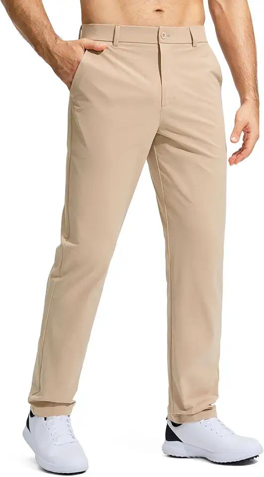Men's Straight Fit Cream Stretch Chino Pants