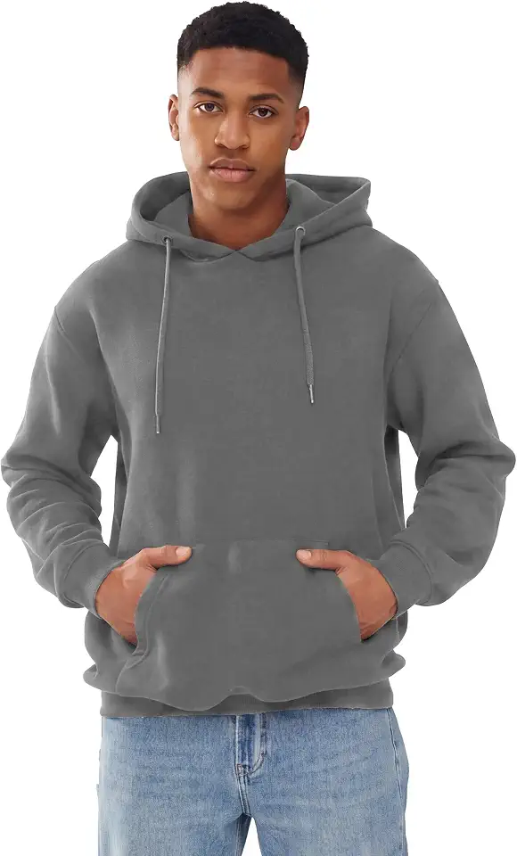 Men's Heather Grey Cotton Pullover Hoodie