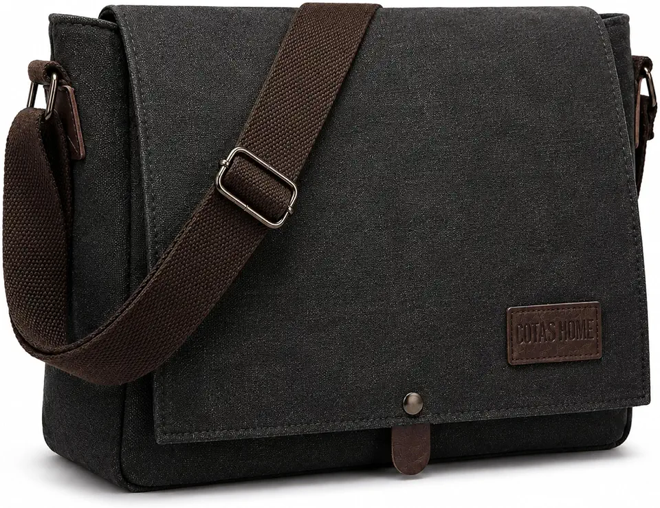 Sodateru Bag Plus, Canvas Messenger Bag for Men