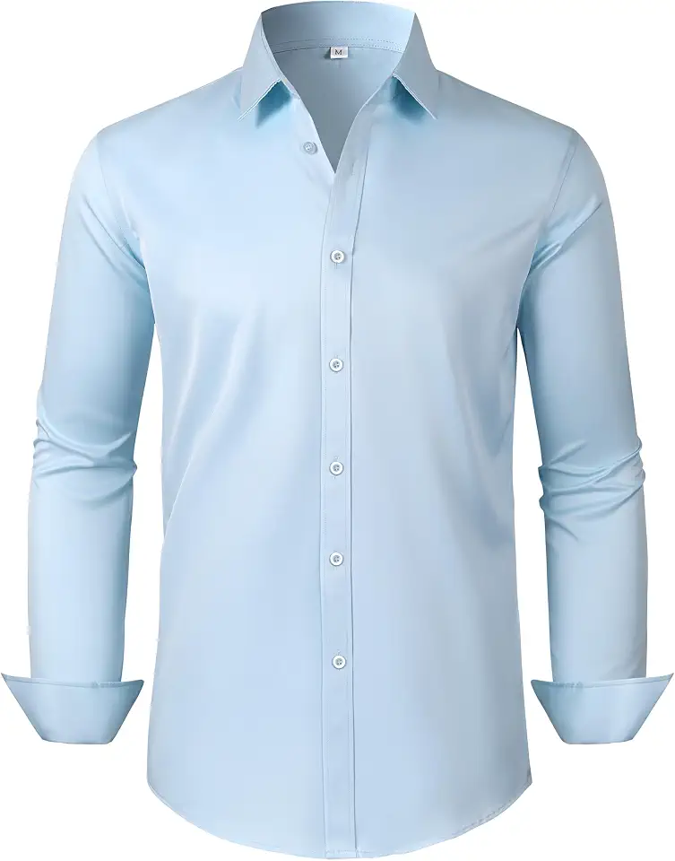 Wrinkle Resistant Men's Dress Shirt Button down Long Sleeve Business Casual | Regular, Big & Tall Sizes, Regular Fit, Durable Collar & Stitching, Breathable Fabric, Non-see through, No-Pilling