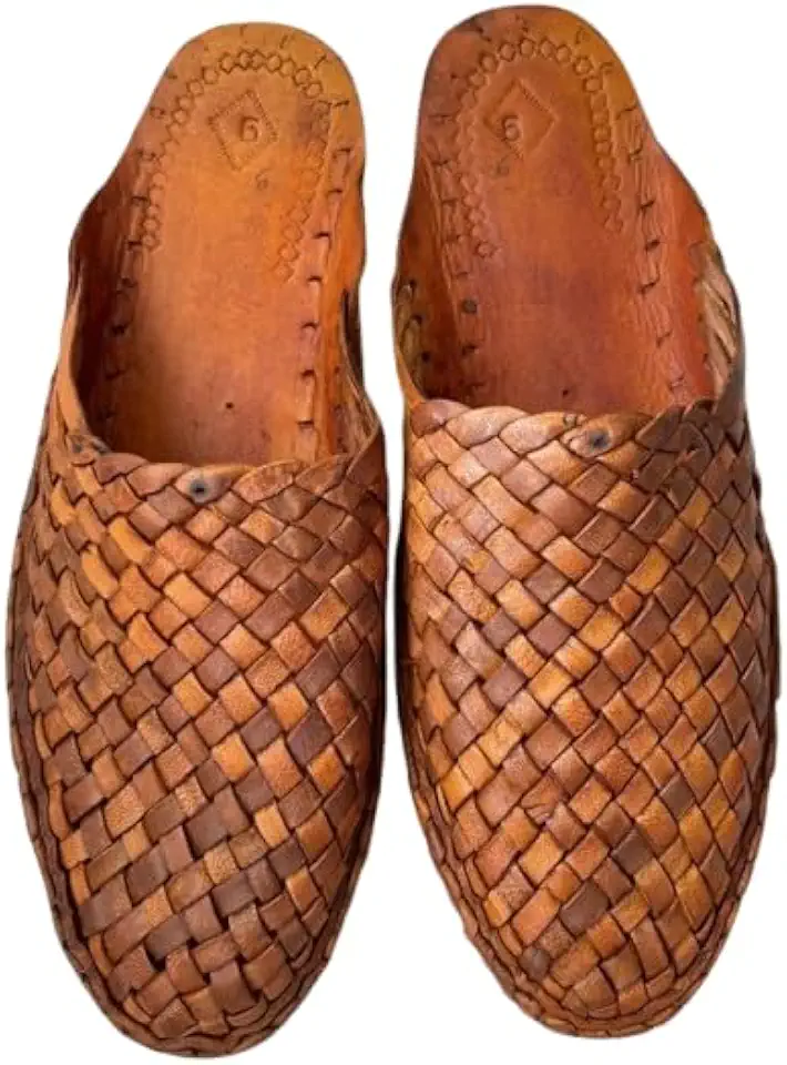 Brown Woven Mules, Men Woven Leather Mules, Criss Cross Back Open Slip ons, Men Slide Sandal, Brown Men's Flats Slippers, Men's Flat Loafers