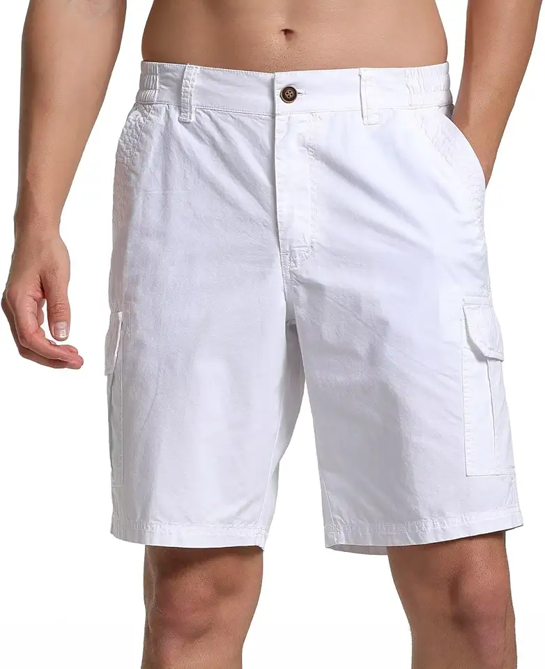 R RAMBLER 1985 Men’s Twill Cargo Shorts Relaxed fit,Classic Hiking Shorts 6 Pockets Outdoor Workwear